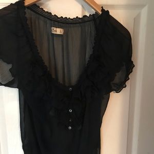 Hollister  Navy floral sheer shirt